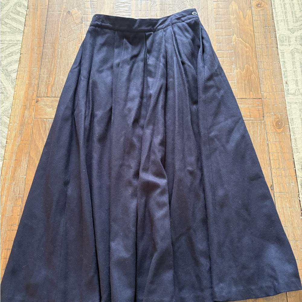 Elegant wool Navy blue Women's Skirt
